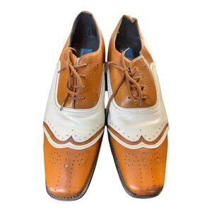 Giorgio Brutini Men's Wingtip Oxford Dress Shoes, Brown & White, Size 9.5M